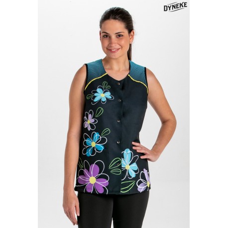 CHAQUETA S/M FLOR AZUL